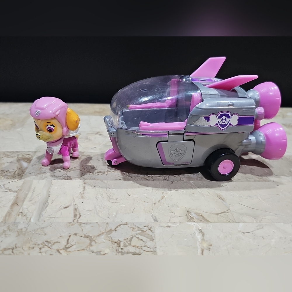 Paw Patrol Skye's Pink and Silver Helicopter with Figure